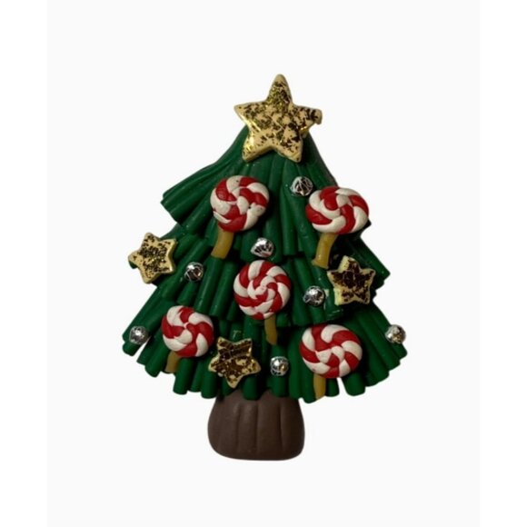 Christmas Tree Brooch Pin With Candy & Stars Design - Picture 8 of 10